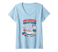 Women's Informed Voter Civic Duty Democracy V-Neck T-Shirt