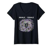 Women's Inhale Exhale Buddhist Mindfulness Meditation Breath V-Neck T-Shirt