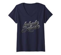 Womens Inhale Exhale Retro Typography Mindful Breathing Design V-Neck T-Shirt