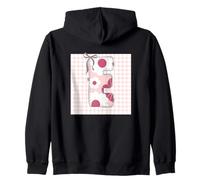 WOMENS INITIAL LETTER 'E' PATCHWORK PINK FLORAL STITCHING Zip Hoodie