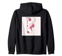 WOMENS INITIAL LETTER 'F' PATCHWORK PINK FLORAL STITCHING Zip Hoodie