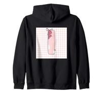 WOMENS INITIAL LETTER 'I' PATCHWORK PINK FLORAL STITCHING Zip Hoodie