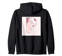 WOMENS INITIAL LETTER P' PATCHWORK PINK FLORAL STITCHING Zip Hoodie
