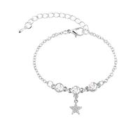 Women's Initials Silver Heart Bracelet Charm Bracelet Trendy Dainty Gift for Women Wife Bride Sister Girlfriend Anniversary Birthday Mother's Day Bracelet With Dream Catcher, one size, Aluminium alloy
