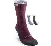 Women's Injinji Merino Wool Liner+Hiker Socks - Uk: 7-10, Maroon