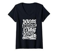Womens injustice anywhere is a threat to justice everywhere M L K V-Neck T-Shirt