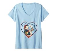 Womens Inked Empowered Girl Power Vintage Art V-Neck T-Shirt
