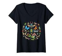 Women's Insect Species Bugs Butterfly Entomologist Entomology V-Neck T-Shirt