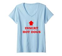 Women's Insert Hot Dogs Summer 4th of July BBQ Grilling Cooking V-Neck T-Shirt