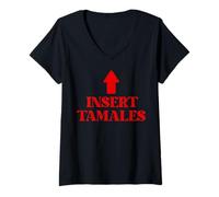 Women's Insert Tamales Funny Cinco de Mayo May 5 Mexican Food Lover V-Neck T-Shirt