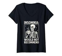Women's Insomniac Insomnia Would Not Recommend Caffeine Lover V-Neck T-Shirt