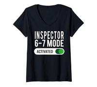 Womens Inspector 6-7 Mode Activated Funny Job Title School Work V-Neck T-Shirt
