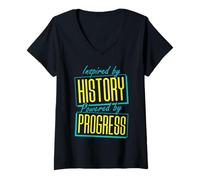 Women's Inspired by History, Powered by Progress V-Neck T-Shirt