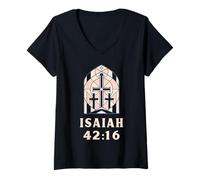 Womens Inspiring Isaiah 42:16 featuring Gospel Design V-Neck T-Shirt