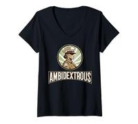 Womens Inspiring Serious Ambidextrous V-Neck T-Shirt