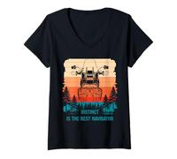 Womens Instinct is The Best Navigator Adventure Motorbike ADV Funny V-Neck T-Shirt