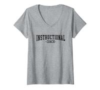 Womens Instructional Coach Back To School Matching Group V-Neck T-Shirt