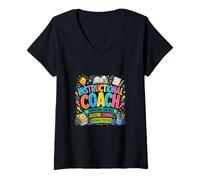 Women's Instructional Coach Education Support Learning Design V-Neck T-Shirt