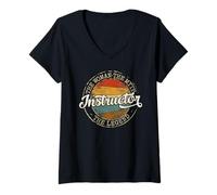 Women's Instructor The Woman The Myth The Legend Vintage Stamp Coach V-Neck T-Shirt