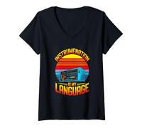 Women's Instrumenation is My Language Retro Engineer V-Neck T-Shirt
