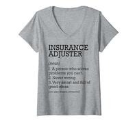 Womens Insurance Adjuster Job Definition Personalized Funny V-Neck T-Shirt