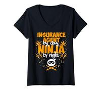 Women's Insurance Agent By Day Ninja By Night - Best Insurance Agent V-Neck T-Shirt