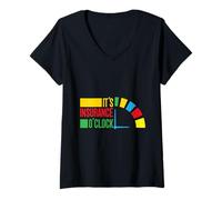 Womens Insurance Agent Funny It´s O´Clock Insurance Broker V-Neck T-Shirt