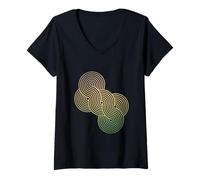 Womens Interlocking Spiral Pattern | Sacred Geometry Inspired Line V-Neck T-Shirt