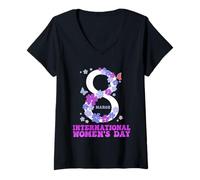 Women's International Women’s Day 2026 March 8 Support Women V-Neck T-Shirt