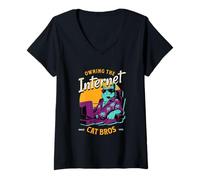 Women's Internet Cat Bro the Ultimate Geek V-Neck T-Shirt