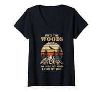 Women's Into The Woods I Go to Lose My Mind and Find My Soul V-Neck T-Shirt