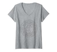 Womens Intricate Floral Horse Mandala Design Art V-Neck T-Shirt