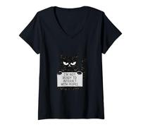 Women's Introvert Cat I'm Not Ready to Interact People Funny V-Neck T-Shirt