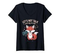 Womens Introvert Funny Let's Not Talk and Say We Did V-Neck T-Shirt