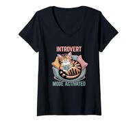 Women's Introvert Mode Activated Quiet Souls Calm Energy Lovers V-Neck T-Shirt