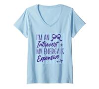 Women's Introvert My Energy is Expensive Quote V-Neck T-Shirt