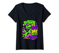 Women's Introvert Zone Books Cat Retro V-Neck T-Shirt