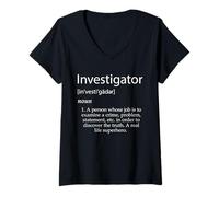 Women's Investigator Definition Federal Private Investigation V-Neck T-Shirt