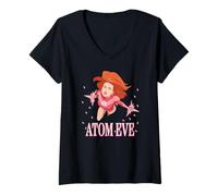 Womens Invincible Atom Eve Flying Heroic Logo V-Neck T-Shirt