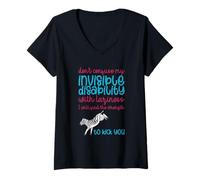 Womens Invisible Disability | Don't Confuse it for Laziness V-Neck T-Shirt