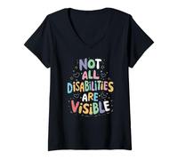 Women's Invisible Disability Not All Disabilities are Visible V-Neck T-Shirt