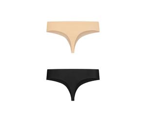 Women's invisible thong Bye Bra (x2) Beige S