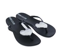 Women's Ipanema Maxi Heart Slip on Flip Flops in Black