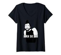 Women's Iran So Far Funny Pun Distance Runner Sarcastic Graphic V-Neck T-Shirt