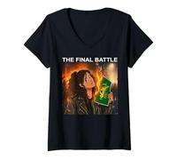 Women's Iran The Final Battle Burning IRGC Flag V-Neck T-Shirt