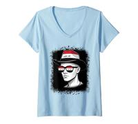 Women's Iraqi Flag Pride Travel Vacation Homeland V-Neck T-Shirt