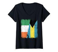 Womens Ireland Bahamas Half Flag Irish Bahamian Jersey V-Neck T-Shirt