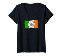 Womens Ireland Éire MMA Faugh a’ Ballagh! Flag V-Neck T-Shirt