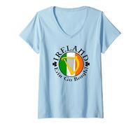 Womens Ireland Erin Go Bragh! Irish Harp V-Neck T-Shirt