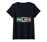 Womens Ireland Flag UK Pride Irish Flag Culture Roots V-Neck T-Shirt